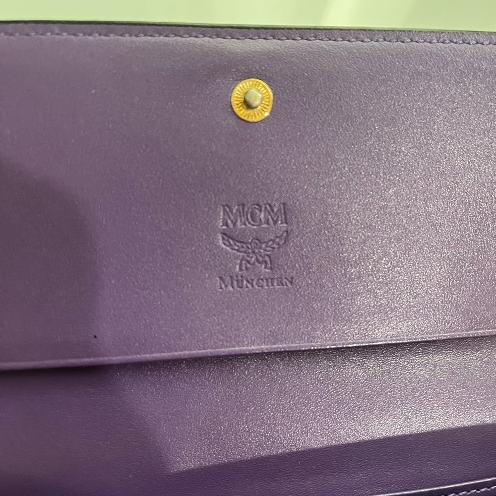 MCM BLACK/PURPLE LONG SAFFIANO TRIFOLD WALLET - Picture 10 of 11